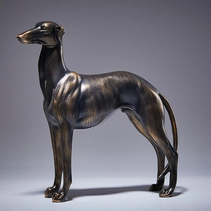 Estátua de cachorro galgo, ornamento de mesa, estatueta de animal de resina colecionável para entusiastas de animais de estimação, sala de estar, natal, quarto, hotel