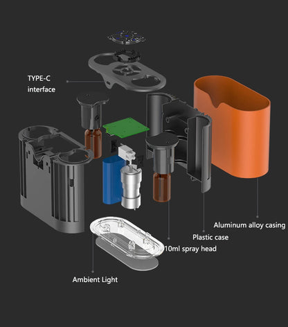 Difusor de aroma sem água, aromaterapia, óleo essencial, usb, alumínio, nebulizador, umidificador de ar para casa, hotel