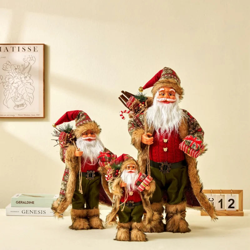 60cm grande papai noel feliz natal decorações para casa feliz ano novo 2023 tecido tricô roupas boneca decoração da janela