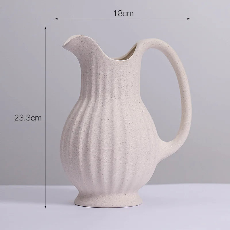 Ins estilo cerâmica vaso branco decoração vaso espiral moderna decoração para casa vaso de flores decoração casa sala estar