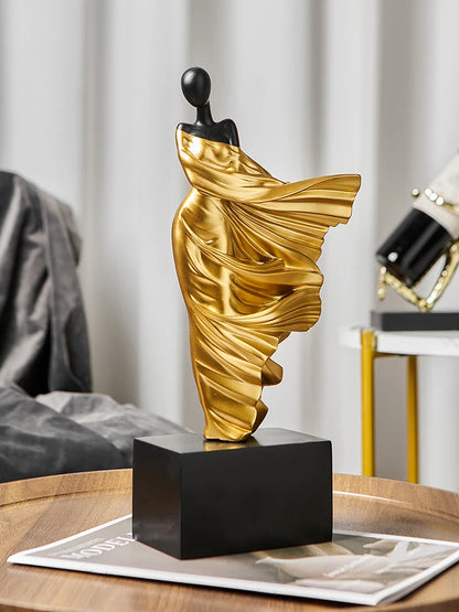 Escultura feminina criativa arte abstrata estatuetas decoração sala de estar escritório estatuetas ornamentos luxo decoração para casa artesanato
