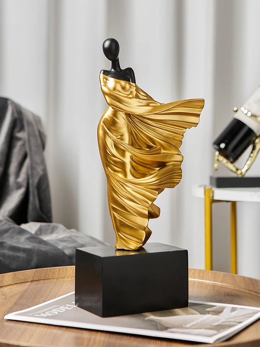 Escultura feminina criativa arte abstrata estatuetas decoração sala de estar escritório estatuetas ornamentos luxo decoração para casa artesanato