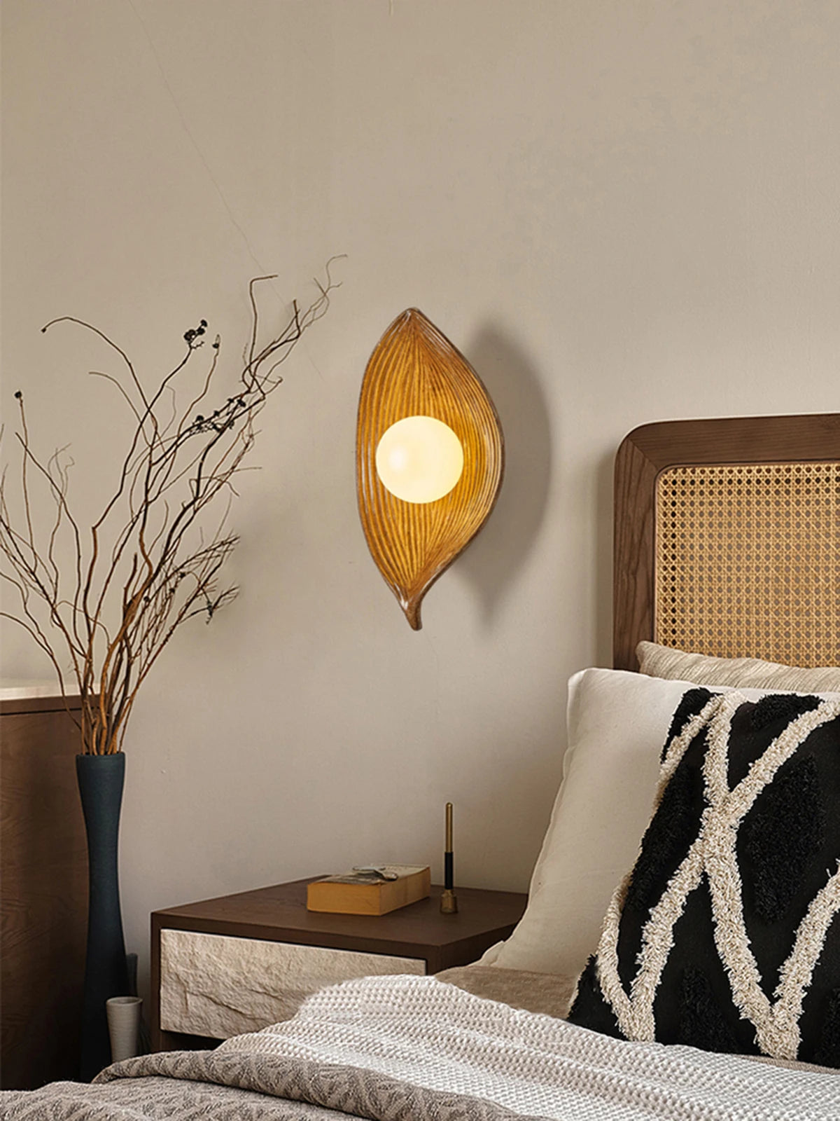Folha do vintage resina lâmpadas de parede led arandelas quarto sala estar corredor varanda fundo lâmpadas iluminação interior decoração casa