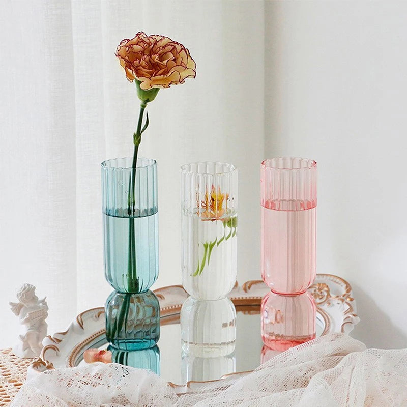 Vaso De Vidro Elegante Para Arranjo De Flores, Pequenos Vasos De Vidro, Acessórios De Decoração Para Casa, Beautiful Living Room Glass Ornament, 1Pc