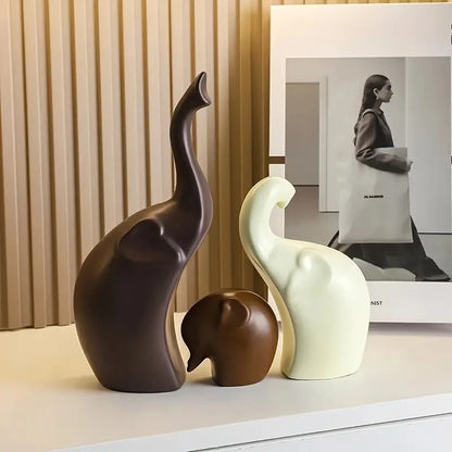 1 conjunto estilo nórdico elefante família de três estátuas de família esculturas animais ornamentos de mesa para amigo presentes exclusivos