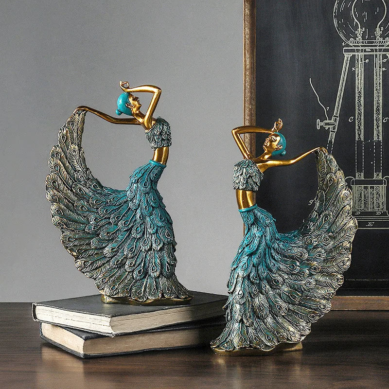 Artesanal Peacock Dancer Estátua para a decoração Home, quarto do casamento, sala, entrada do armário Decorações