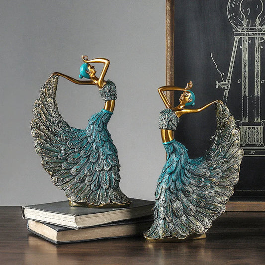 Artesanal Peacock Dancer Estátua para a decoração Home, quarto do casamento, sala, entrada do armário Decorações