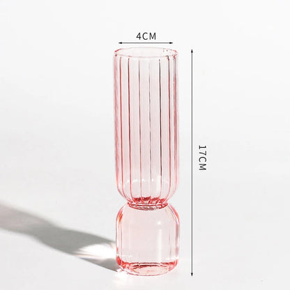 Vaso De Vidro Elegante Para Arranjo De Flores, Pequenos Vasos De Vidro, Acessórios De Decoração Para Casa, Beautiful Living Room Glass Ornament, 1Pc