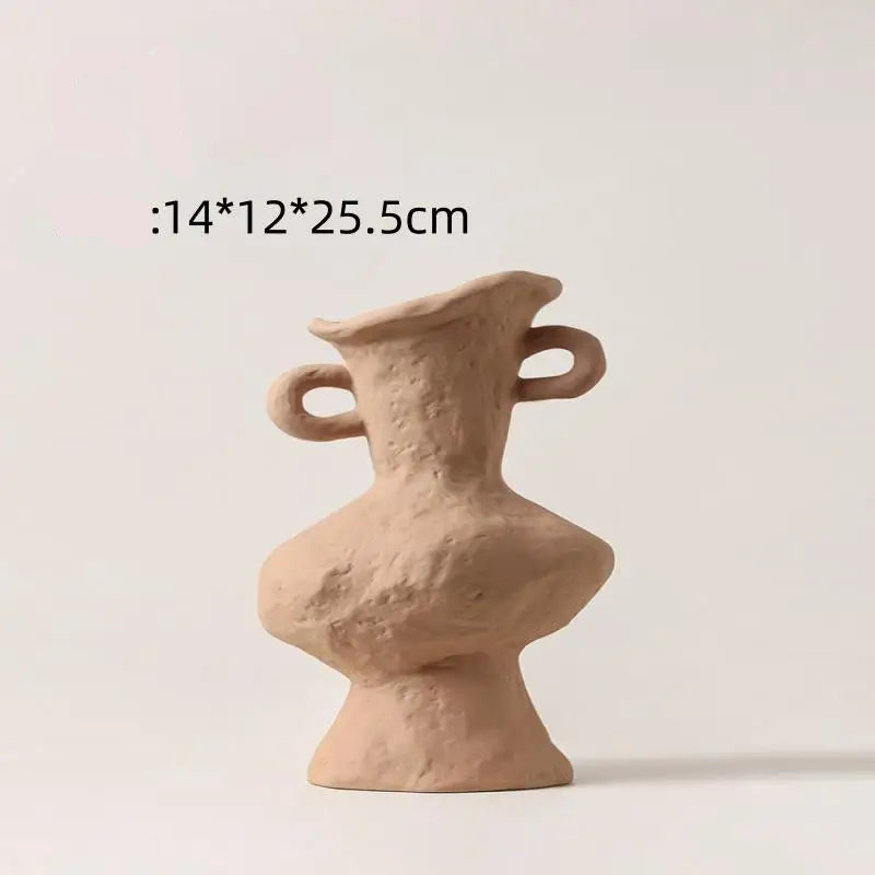 Vaso de flores simples estilo nórdico hidroponia, vasos brancos de cerâmica, acessórios de mesa, decoração estética de banheiro