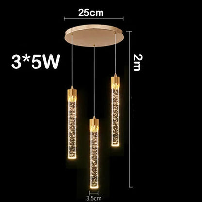 Moderno led lustre de cristal decoração para casa escada sala estar quarto barra do hotel criativo luzes lustre teto