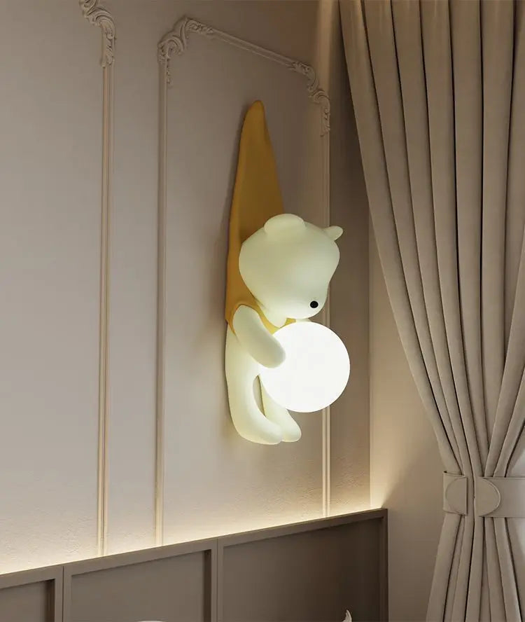 Urso bebê estilo creme sala de estar fundo parede masculino e feminino quarto luz das crianças personalizado moderno decorativo