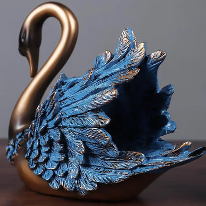 Elegante cisne decoração de casa estatueta de resina luxo tv gabinete/mesa de entrada decoração-escultura animal realista arte artesanato