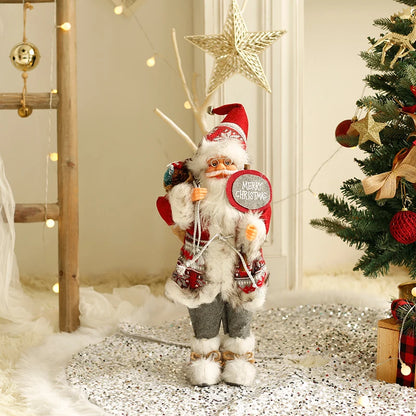 60cm grande papai noel feliz natal decorações para casa feliz ano novo 2023 tecido tricô roupas boneca decoração da janela