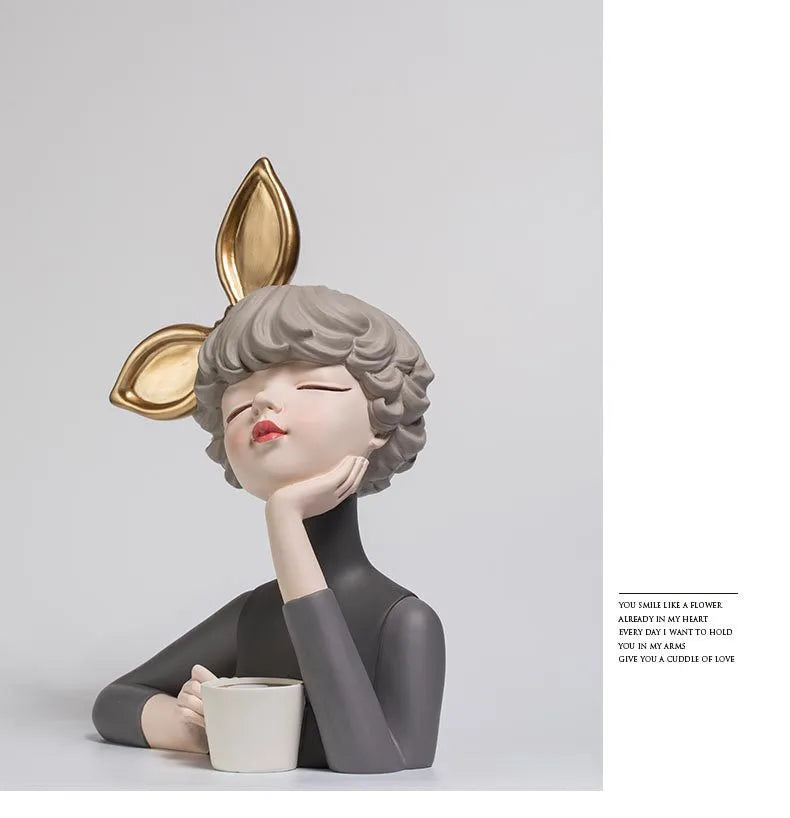 Estatuetas nórdicas de fada borboleta, acessórios de decoração de quarto, artesanato de penteadeira kawaii, estátua, presente de aniversário para menina