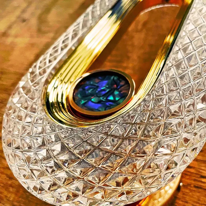 Arandela de Cristal LED | Design Oval Dourado