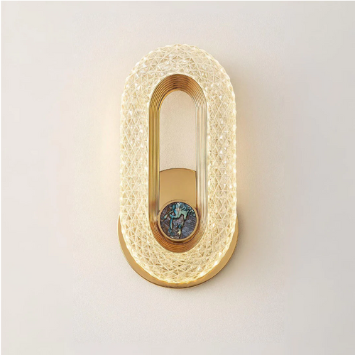 Arandela de Cristal LED | Design Oval Dourado