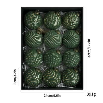 12 pçs 8cm bolas de natal antigas luxo natal decorativo pendurado ornamentos festa de ano novo esferas de natal pingente conjunto