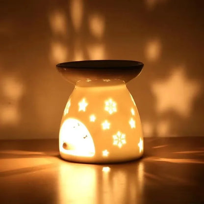 2 em 1 fogão de óleo essencial artesanal cerâmica vela suporte aquecimento quarto nightlight evitar queima seca yoga spa queimador incenso