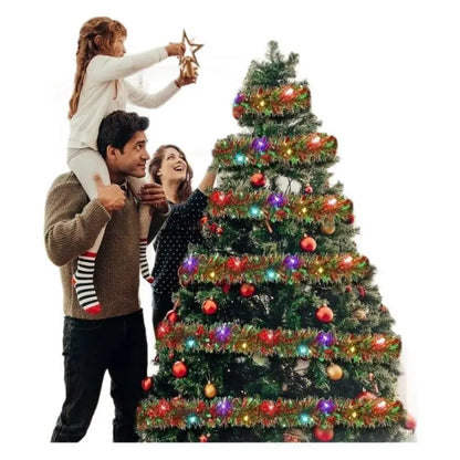 5/10m cor de natal tira luz corda fita lâmpada de fadas enfeites de árvore de natal decoração para casa diy guirlanda feliz ano novo presente