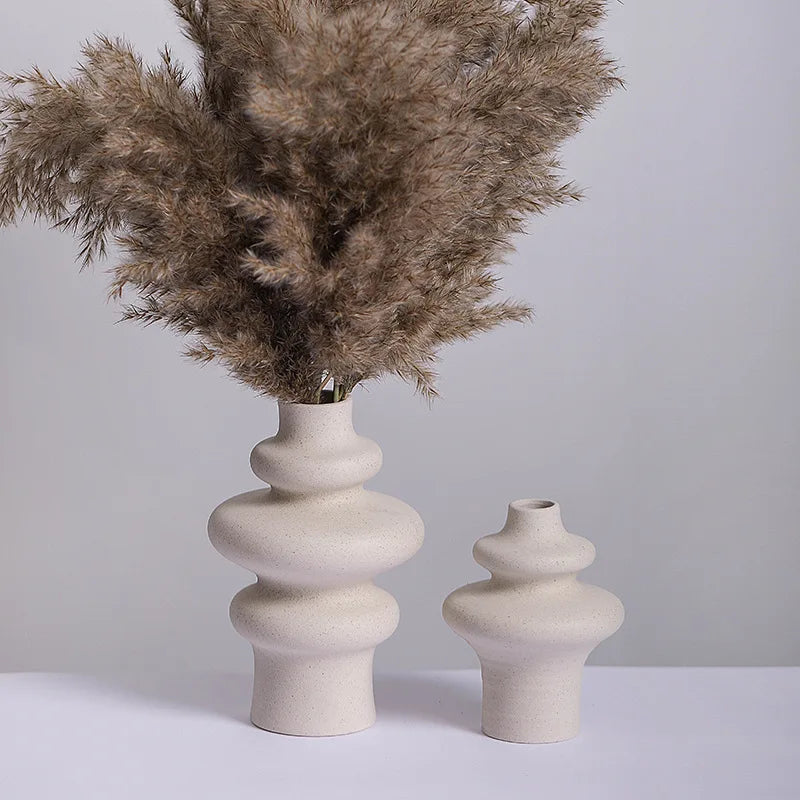 Ins estilo cerâmica vaso branco decoração vaso espiral moderna decoração para casa vaso de flores decoração casa sala estar