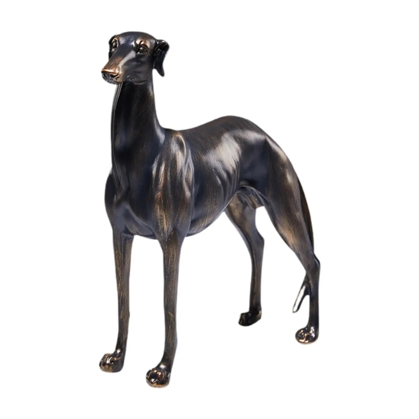 Estátua de cachorro galgo, ornamento de mesa, estatueta de animal de resina colecionável para entusiastas de animais de estimação, sala de estar, natal, quarto, hotel