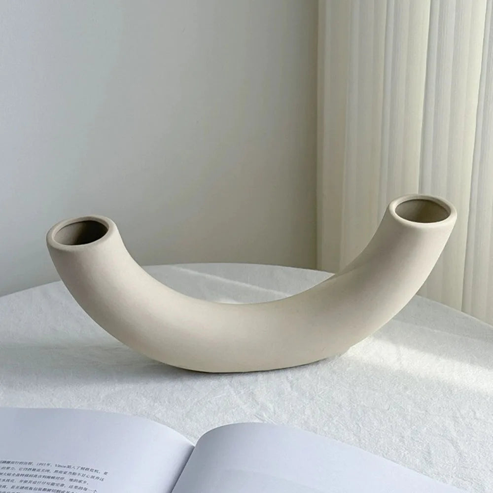 1 pçs encantador lua crescente vaso design criativo ornamentos simples plástico branco eco-friendly vaso decoração para casa novo