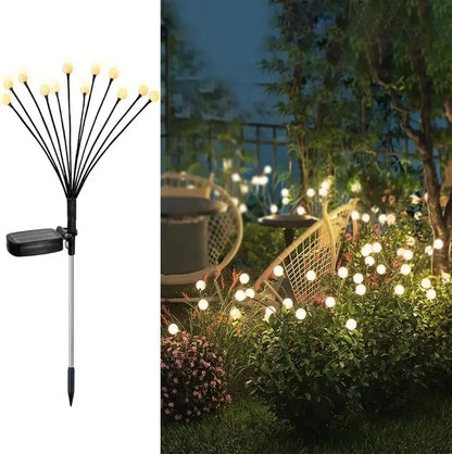 2025 luzes de vaga-lume movidas a energia solar atualizadas luzes de jardim à prova d'água ao ar livre para decoração de natal de casamento