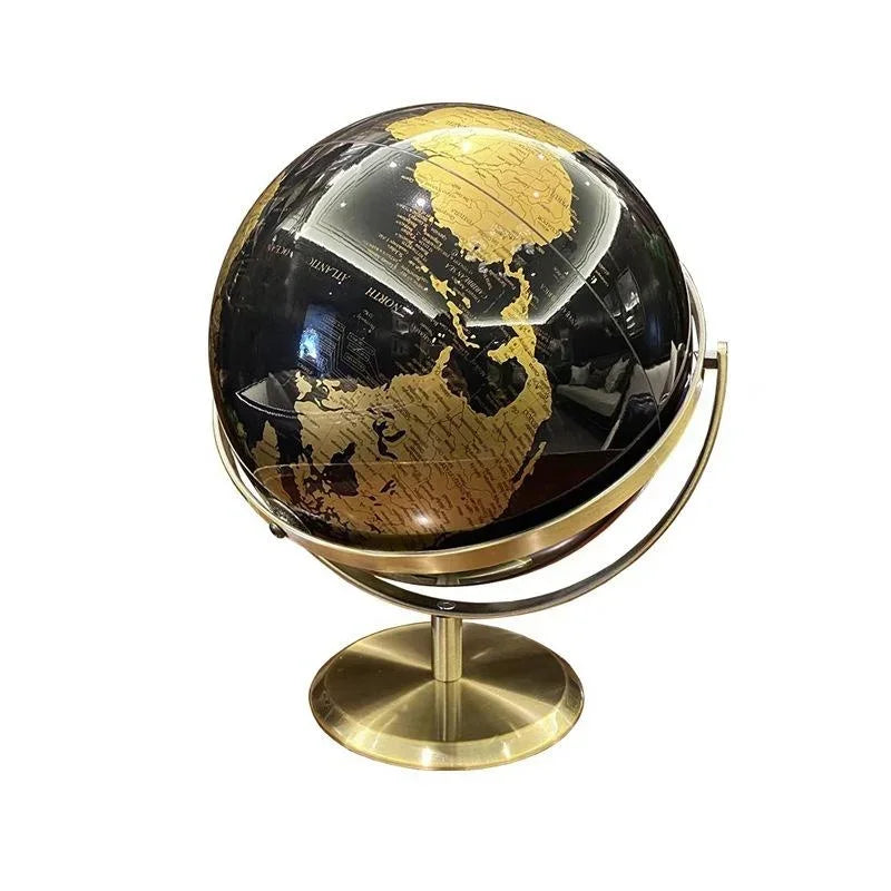 Novo 20/23cm preto ouro girando globo britânico decoração de escritório em casa estilo europeu criativo artesanato decoração globo