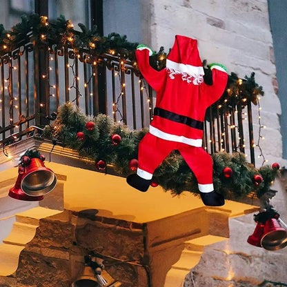 Decoração de natal de 170cm, papai noel pendurado para janela de escalada, varanda, telhado, chaminé, decorações suspensas ao ar livre de papai noel