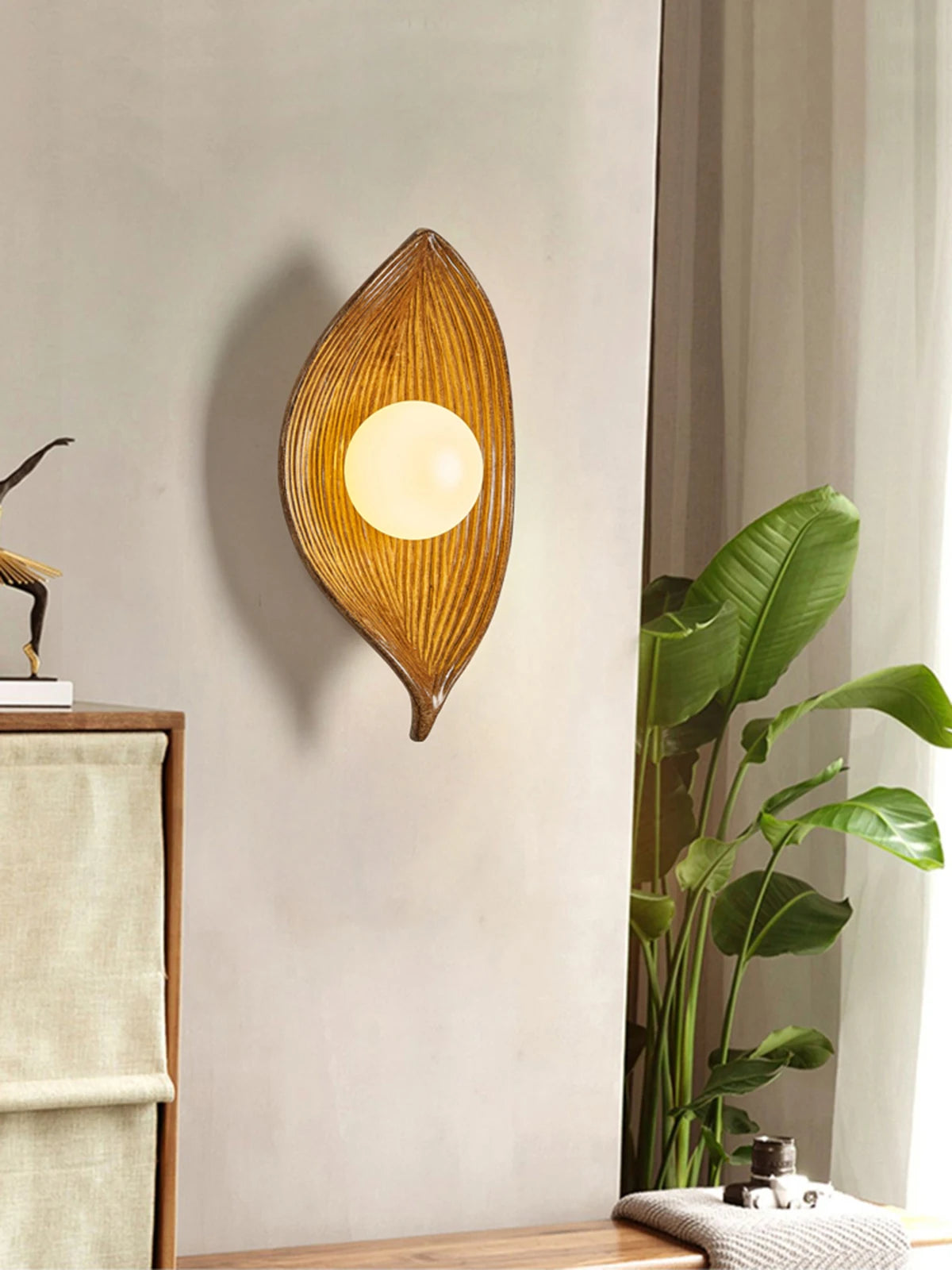 Folha do vintage resina lâmpadas de parede led arandelas quarto sala estar corredor varanda fundo lâmpadas iluminação interior decoração casa