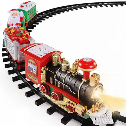 Trem de natal, trem de suspensão elétrica em torno da árvore de natal, trens de trilho redondo para carro, decorações de árvore de natal para casa