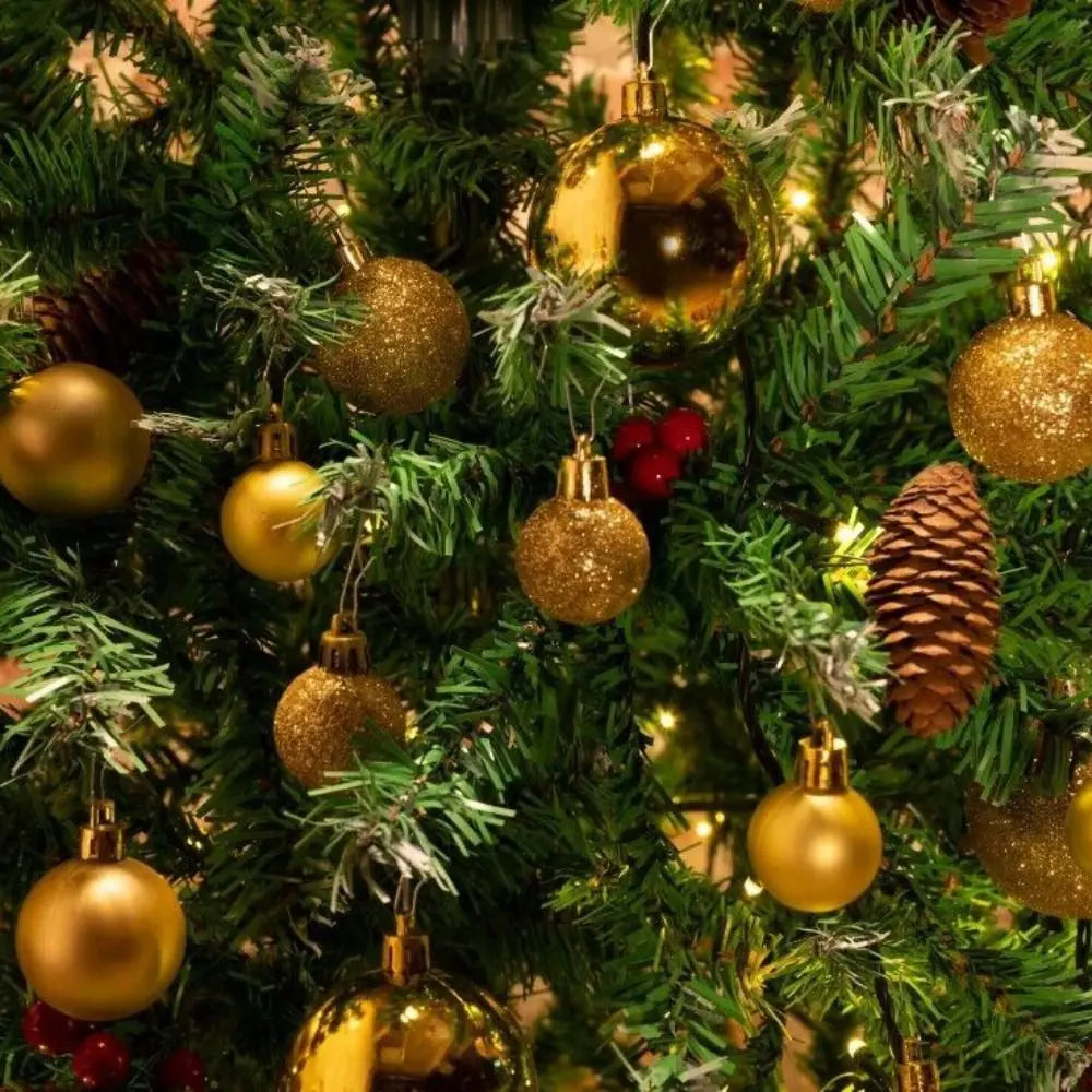 Conjunto de bolas de natal de plástico da moda, 100 peças, 18 cores, 8cm, bolas de árvore de natal suspensas, vitrine de enfeites de natal