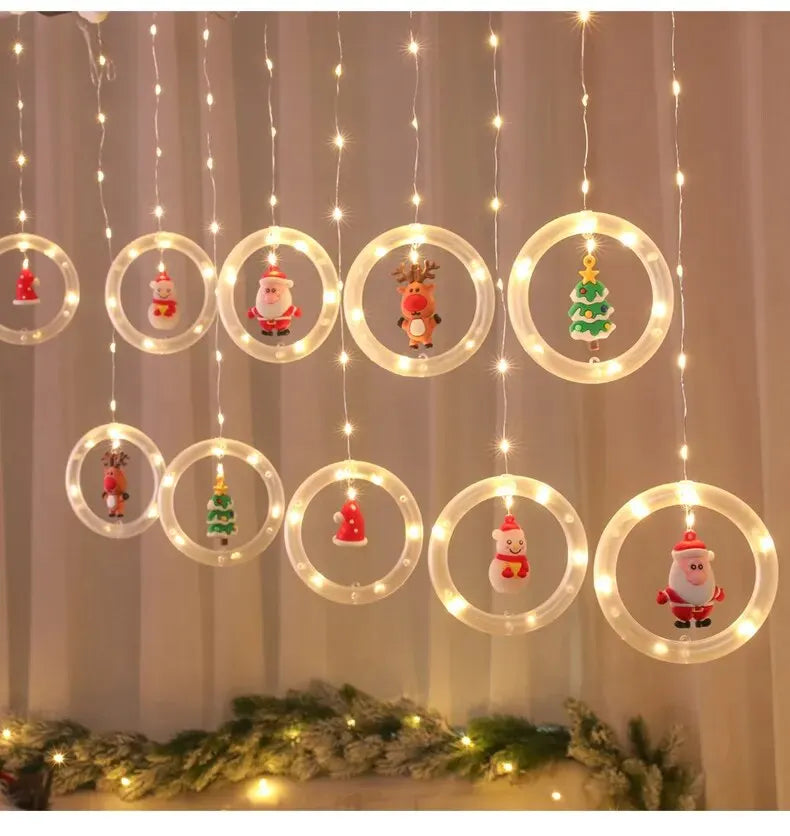Papai Noel Christmas Fairy Lights, Decoração De Janela, Luzes De Cordas, Home Gift, Ano Novo, 10LED