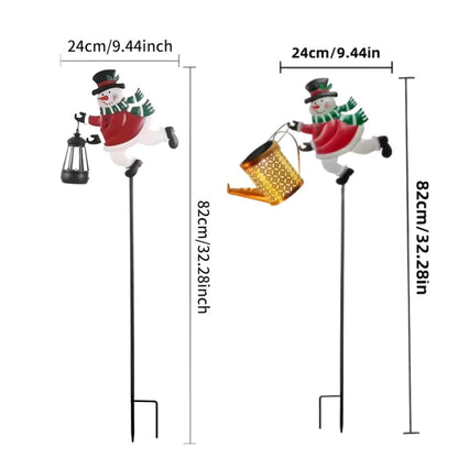 Boneco de neve solar chaleira luzes ao ar livre lâmpada solar do gramado branco quente papai noel solar pendurado lanterna para quintal jardim decoração natal