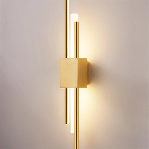 Moderno e minimalista ferro arte lâmpada de parede para sala estar arandelas linha tubo luminária led acrílico abajur iluminação interior