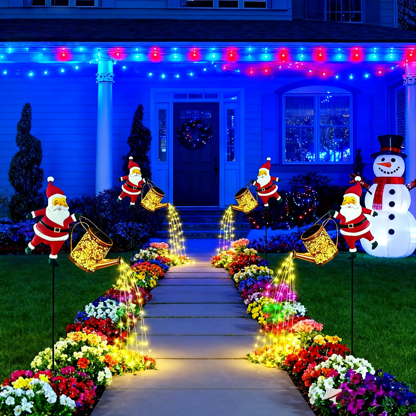 Luzes Solares de Natal | Papai Noel com Chaleira Mágica