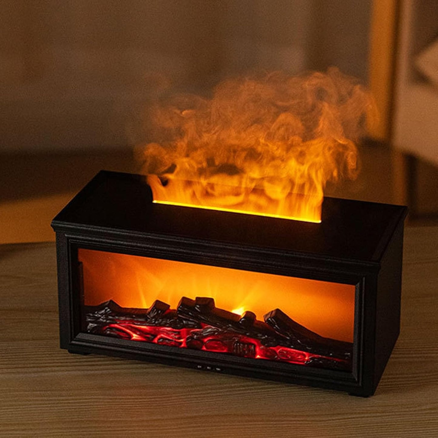 Difusor de Aromas com Chama Simulada 3D e Luz LED